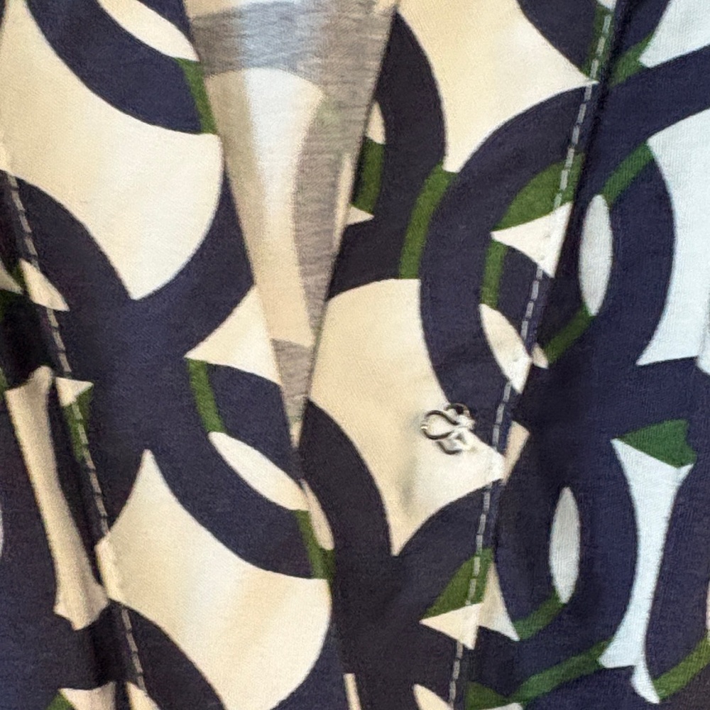 Anthropologie Navy & White Geometric Maxi Dress - Picture 5 of 6